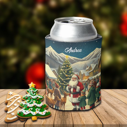 Individuelle Name Vintage Weihnachtsvorstellung Dosenkühler