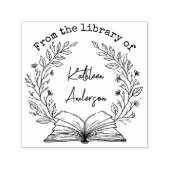 Individuelle Name Vintager Blumenladen Permastempel (Design)