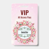 Individuelle Name VIP All Access Pass Blumenrosa A Ausweis (Vorderseite)