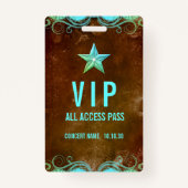 individuelle Name VIP All Access Pass Konzert Abze Ausweis (Vorderseite)