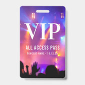 Individuelle Name VIP All Access Pass Konzert Ausweis (Vorderseite)