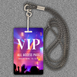 Individuelle Name VIP All Access Pass Konzert Ausweis