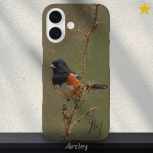 Individuelle Name-Vogelbeobachter für gepunktete V iPhone 16 Hülle