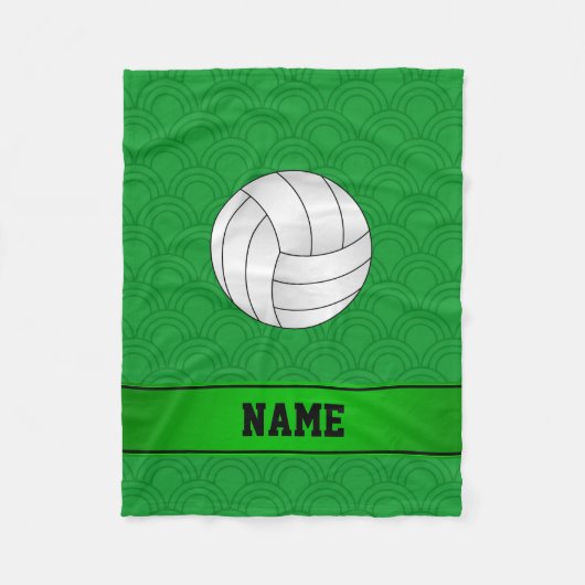 Individuelle Name Volleyball Grüne Halbkreise Fleecedecke (Vorderseite)