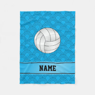 Individuelle Name Volleyball Himmelblau Halbkreise Fleecedecke