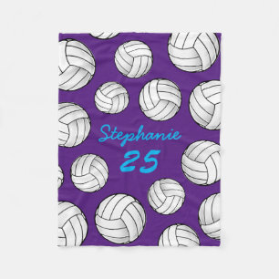 individuelle Name Volleyball Lila Fleece Blanket