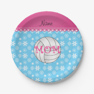 Individuelle Name Volleyball Mama Schneeflocken Pappteller