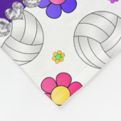 Individuelle Name-Volleyball-Regenbogen-Blume Fleecedecke (Ecke)