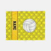 Individuelle Name Volleyball schwarz gelbe Halbkre Fleecedecke (Vorderseite (Horizontal))