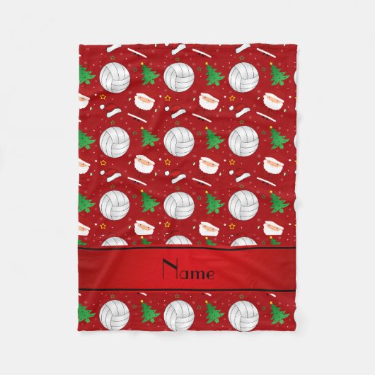 Individuelle Name-Volleyball-Weihnachtsmuster Fleecedecke (Vorderseite)