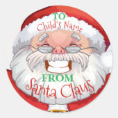 Individuelle Name vom Weihnachtsmann Kinder Weihna Runder Aufkleber (Vorderseite)