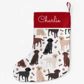 Individuelle Name von Labrador Retriever Paws and Kleiner Weihnachtsstrumpf (Rückseite)