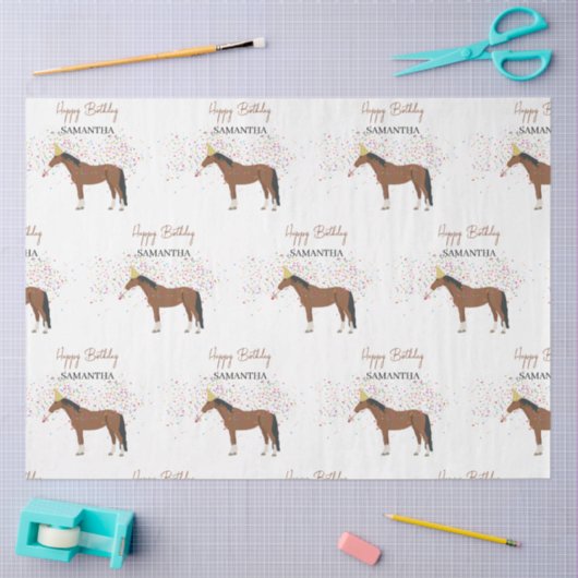 Individuelle Name von Pferdepartnerschaften Seidenpapier (Basteln)
