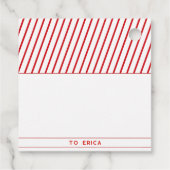 Individuelle Name von und nach | Candy Cane Weihna Geschenkanhänger (Rückseite)