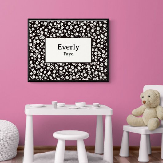 Individuelle Name Wanddekoration Schwarz-weiße Blu Poster