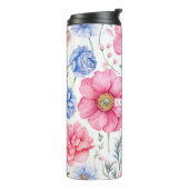 Individuelle Name Wasserfarbe Blume Thermosbecher (Nach links gedreht)