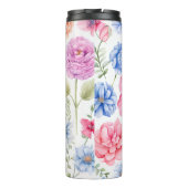 Individuelle Name Wasserfarbe Blume Thermosbecher (Rückseite)