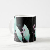 Individuelle Name Wasserfarbe Botanische Aquamarin Kaffeetasse (Vorderseite Links)