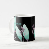 Individuelle Name Wasserfarbe Botanische Aquamarin Kaffeetasse (Vorderseite Links)