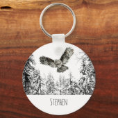 Individuelle Name Wasserfarbe markende Vogeljagd Schlüsselanhänger (Vorderseite)