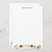 Individuelle Name Wasserfarbe Wildblume Persönlich Einladung (Vorne/Hinten)