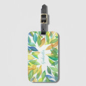 Individuelle Name Wasserfarben-Blätter Gepäckanhänger (Vorderseite Vertikal)