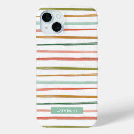 Individuelle Name Wasserfarben Streifen Case-Mate iPhone Hülle