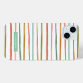 Individuelle Name Wasserfarben Streifen Case-Mate iPhone Hülle (Rückseite (Horizontal))