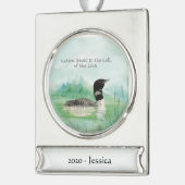 Individuelle Name Wasserfarben - Zitat zu den Natu Banner-Ornament Silber (Links)