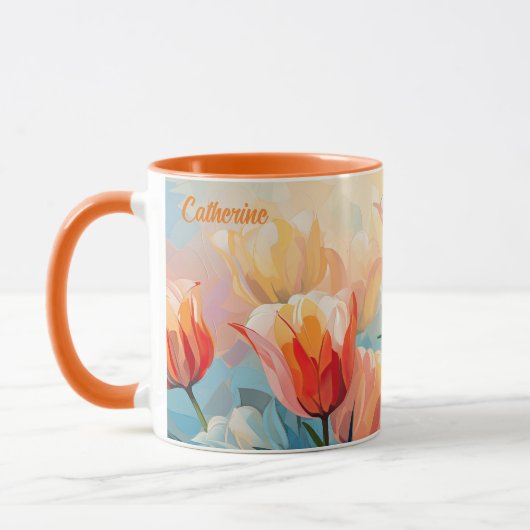 Individuelle Name Wasserfarbene Tasse (Links)