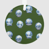 Individuelle Name Wasserfarbener Winterwald Schnee Ornament (Rückseite)