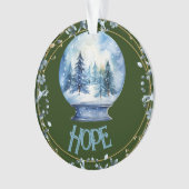 Individuelle Name Wasserfarbener Winterwald Schnee Ornament (Vorderseite)