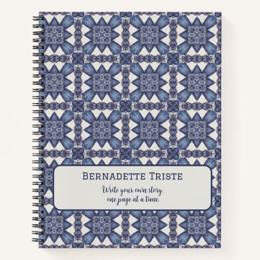 Individuelle Name Wasserfarbenes Abstraktes geomet Notizblock (Vorderseite)