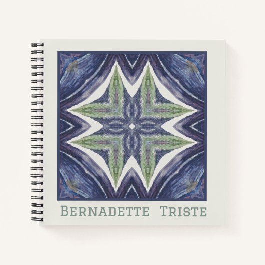 Individuelle Name Wasserfarbenes Abstraktes geomet Notizblock (Vorderseite)
