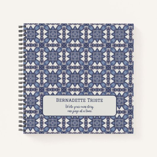Individuelle Name Wasserfarbenes Abstraktes geomet Notizblock (Vorderseite)