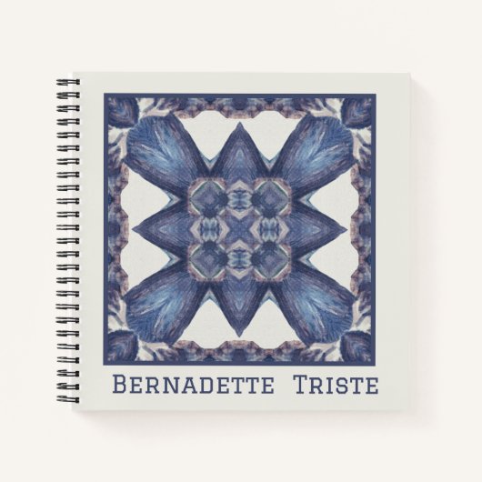 Individuelle Name Wasserfarbenes Abstraktes geomet Notizblock (Vorderseite)