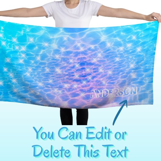 Individuelle Name Wasserrippwasser Textur moderne  Strandtuch