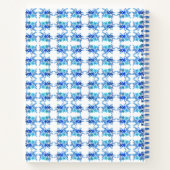Individuelle Name Watercolor Blue Floral Notebook Notizblock (Rückseite)