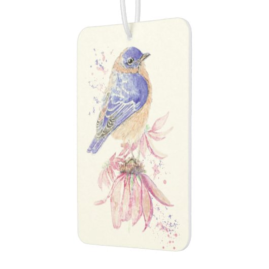 Individuelle Name Watercolor Bluebird Garden Bird Autolufterfrischer (Links)