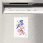 Individuelle Name Watercolor Bluebird Garden Bird Magnet (In Situ (Geschirrspüler))