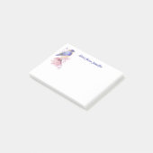 Individuelle Name Watercolor Bluebird Garden Bird Post-it Klebezettel (angewinkelt)