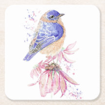 Individuelle Name Watercolor Bluebird Garden Bird 