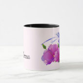 Individuelle Name Watercolor Blumengeschenk Tasse (Zentrum)