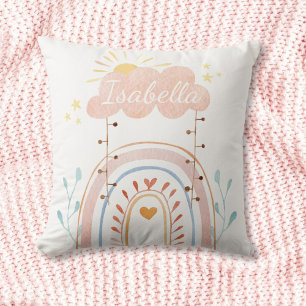 Individuelle Name Watercolor Boho Rainbow Kinderzi Kissen