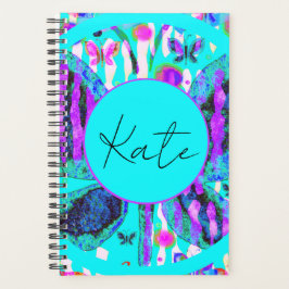 Individuelle Name Watercolor Butterfly Blue Lila P Planer