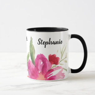 Individuelle Name Watercolor Floral Abschluss Gesc Tasse
