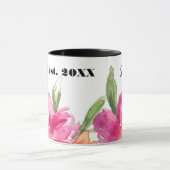 Individuelle Name Watercolor Floral Abschluss Gesc Tasse (Zentrum)