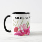 Individuelle Name Watercolor Floral Abschluss Gesc Tasse (Links)