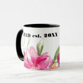 Individuelle Name Watercolor Floral Abschluss Gesc Tasse (Vorderseite Links)