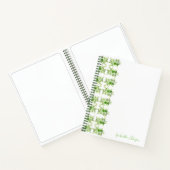 Individuelle Name Watercolor Green Floral Notebook Notizblock (Innenseite)